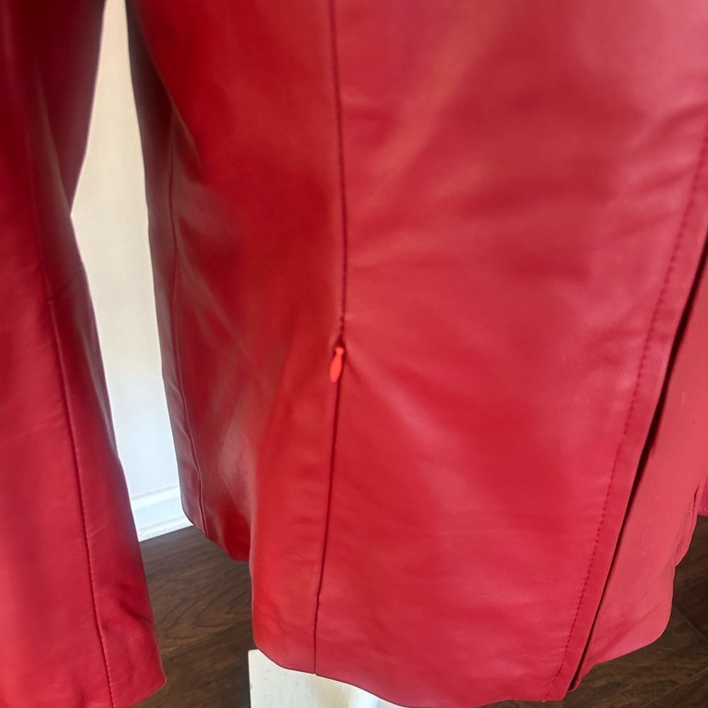 Excelled Collection Red Leather Jacket L - Picture 3 of 8